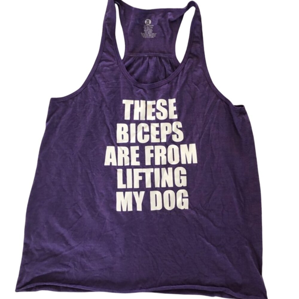 Plus Size Purple Funny Dog-Lover Fitness Racerback Tank